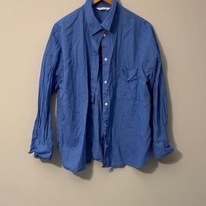 H&M Women's Classic Blue Button-Up Shirt
